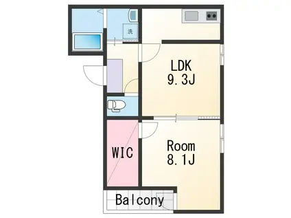 フジパレス和歌山太田Ⅰ番館(1LDK/2階)の間取り写真