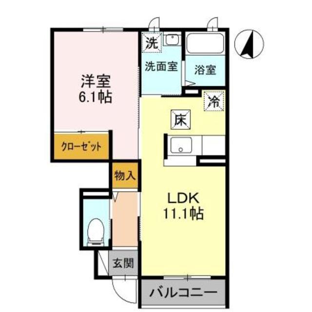 アート・ソレイユ A棟(1LDK/1階)の間取り写真