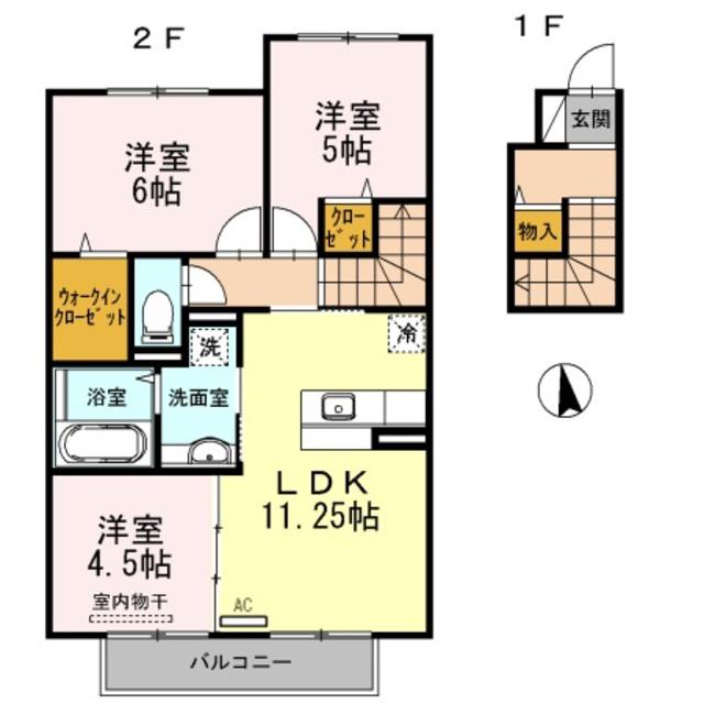 フレンダ神前(3LDK/2階)の間取り写真