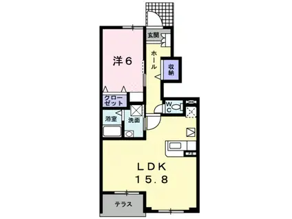 メリー・プラッツⅠ(1LDK/1階)の間取り写真