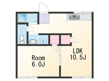 ネクサス小雑賀Ⅰ(1LDK/1階)の間取り写真
