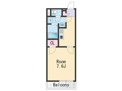 クレイノエスパース(1K/1階)の間取り写真