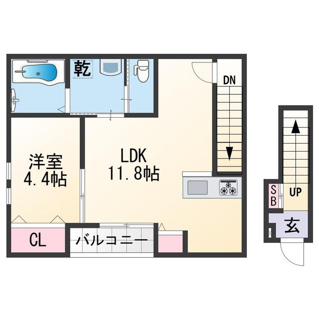 SOLIS元町奉行丁(1LDK/2階)の間取り写真