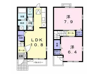 プラシード(2LDK/1階)の間取り写真