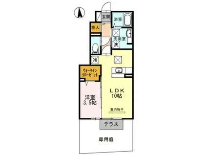 D-ROOM三葛(1LDK/1階)の間取り写真