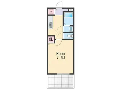 フジパレス福島(1K/1階)の間取り写真
