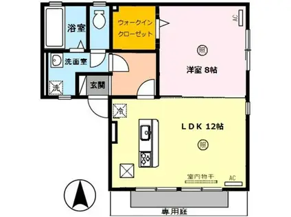 ガーデン・シャトレI ファミリー棟(1LDK/1階)の間取り写真