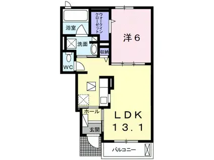 シエン ノワール(1LDK/1階)の間取り写真