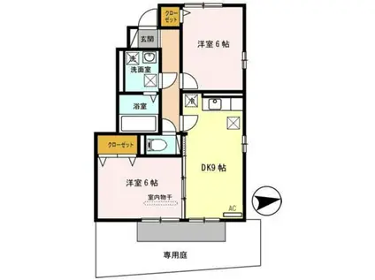 トゥインクルなごみ(2DK/1階)の間取り写真