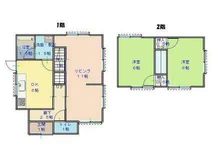 和歌山電鐵貴志川線 神前駅(和歌山) 徒歩10分 2階建 築50年(3DK)の間取り写真