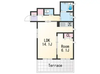 シャーメゾン黒田(1LDK/1階)の間取り写真