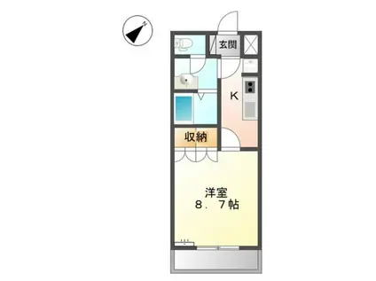 阪和線 紀伊駅 徒歩15分 2階建 築17年(1K/2階)の間取り写真