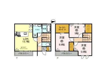 ミル・クレール プロヴァンス(3LDK/1階)の間取り写真