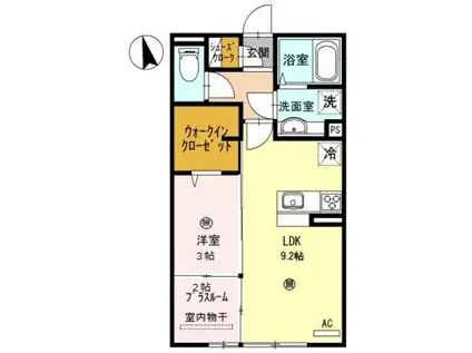 D-ROOM SENZU(1LDK/2階)の間取り写真