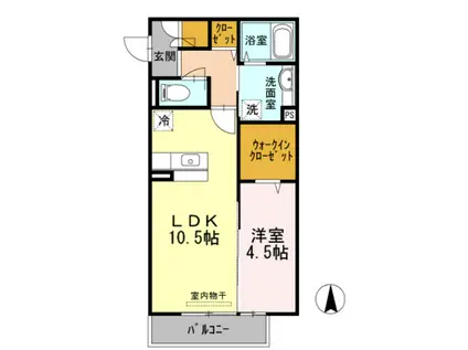 クリーク パレス(1LDK/3階)の間取り写真