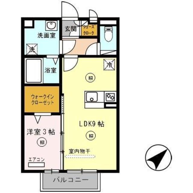 モンターニュコアラ(1LDK/2階)の間取り写真