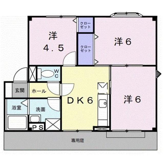 和歌山線 布施屋駅 徒歩9分 2階建 築34年(3DK/1階)の間取り写真