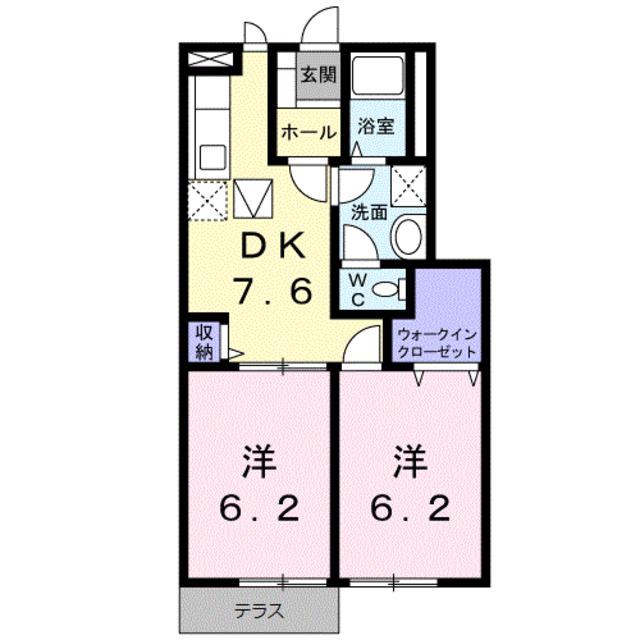 サンセール神前(2DK/1階)の間取り写真