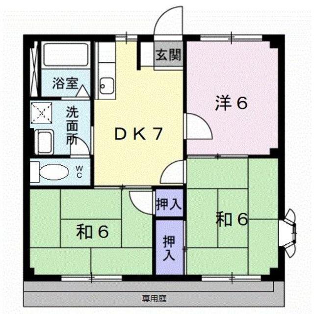 MハイツⅠ(3DK/1階)の間取り写真