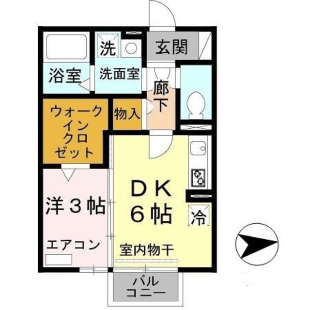 モナリエAN(1DK/2階)の間取り写真