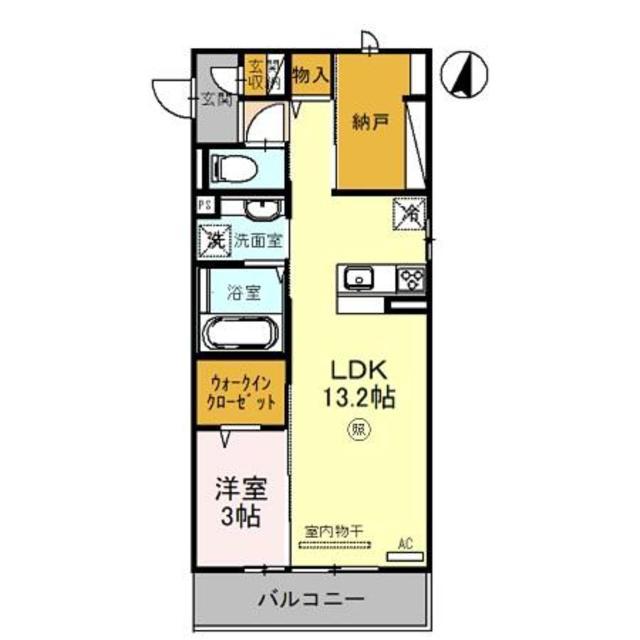 ラ・グリシーヌ(1LDK/3階)の間取り写真