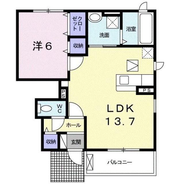プティボヌールⅡ(1LDK/1階)の間取り写真