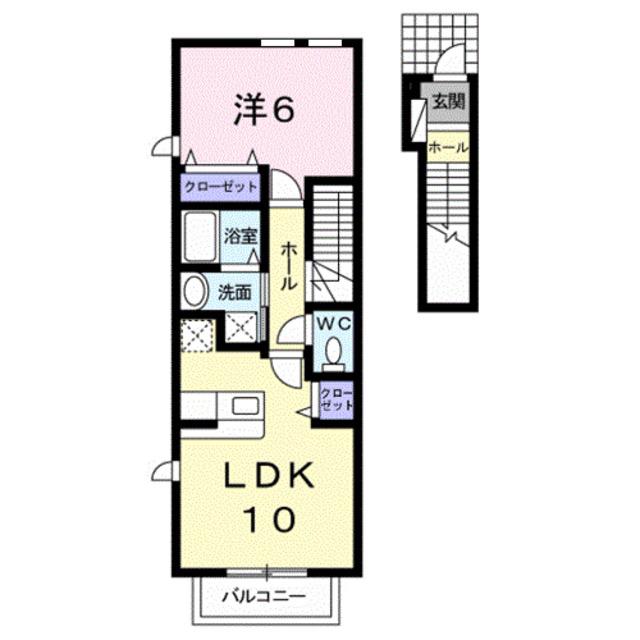 ブリジャールⅡ(1LDK/2階)の間取り写真