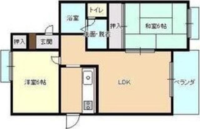 グリーンリーフ(2LDK/3階)の間取り写真