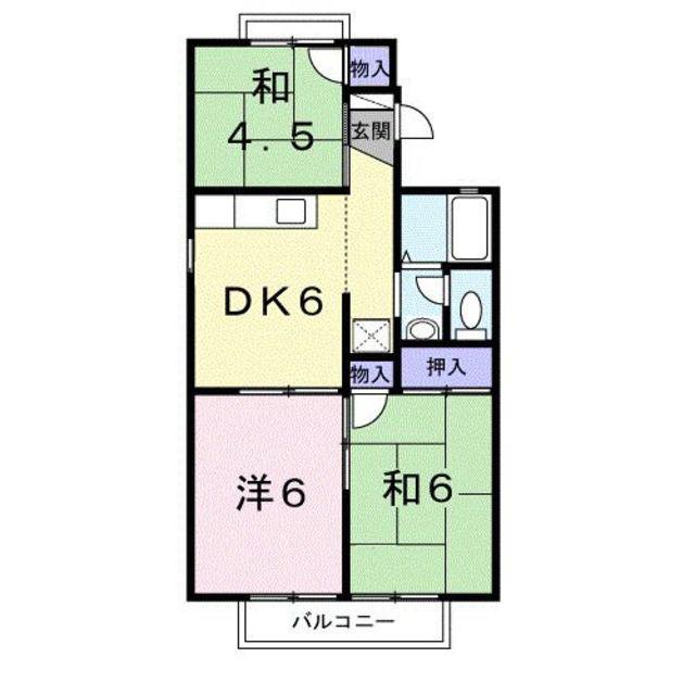 セジュールあきらⅡ(3DK/2階)の間取り写真