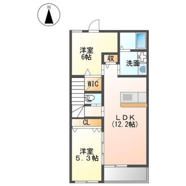 プランドールM&N.Ⅱ(2LDK/2階)の間取り写真