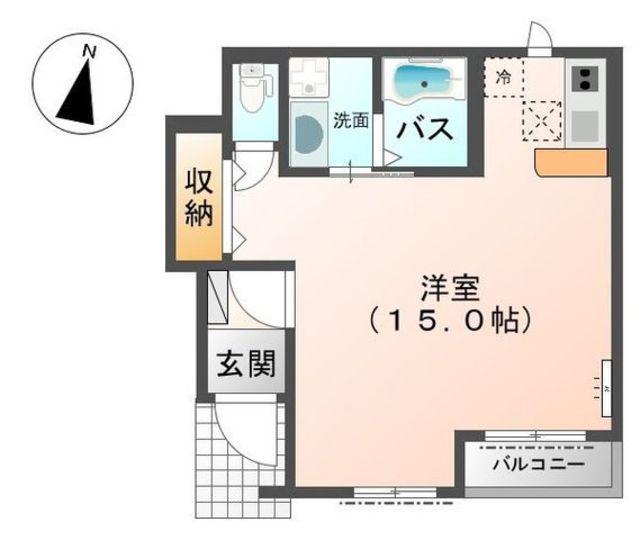 ブルーマリンK(ワンルーム/1階)の間取り写真