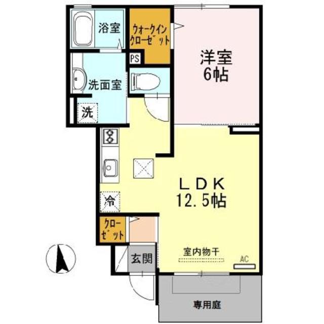 ミル・クレール(1LDK/1階)の間取り写真