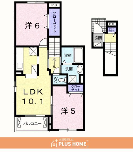 セイバリーブリーズ(2LDK/2階)の間取り写真