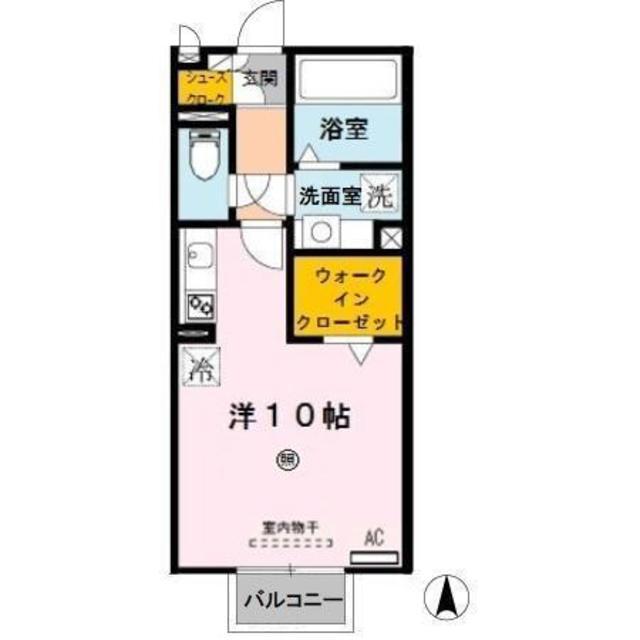 エスポワールA・T(ワンルーム/2階)の間取り写真