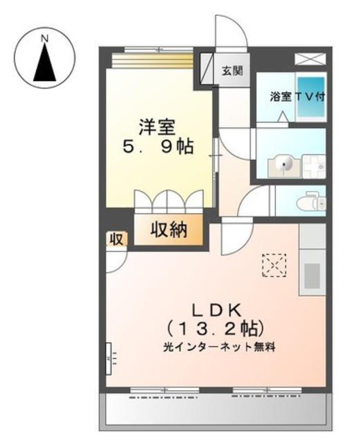 リュミエール(1LDK/1階)の間取り写真