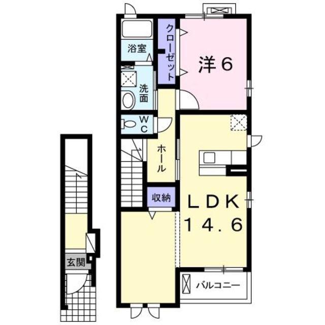 マルコ吹上(1LDK/2階)の間取り写真
