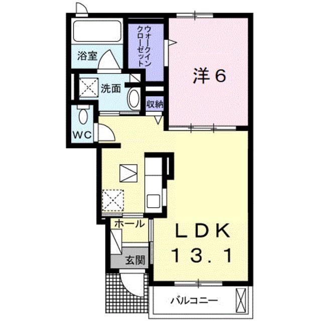 シエン ノワール(1LDK/1階)の間取り写真