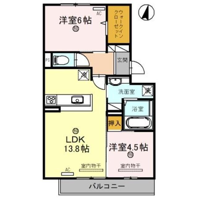 MELIFLUA西浜(2LDK/3階)の間取り写真