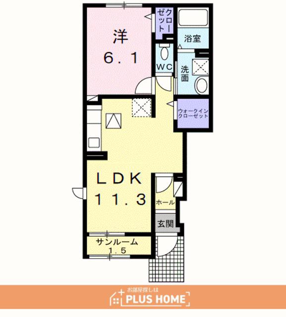 ステッラ Ⅱ(1LDK/1階)の間取り写真