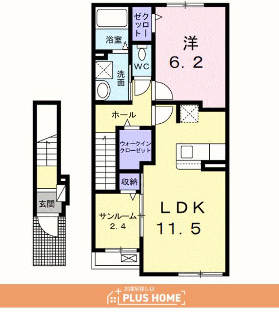 ウエスタン ヴィレッジⅡ(1LDK/2階)の間取り写真