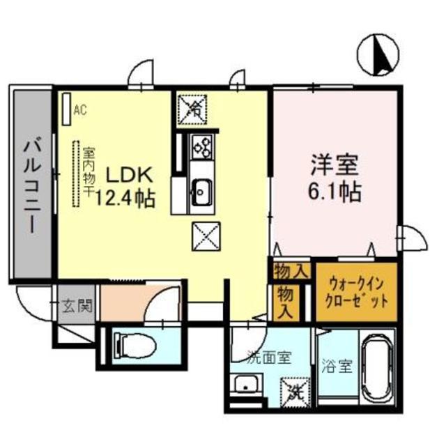 グランドソレーユ西浜(1LDK/1階)の間取り写真