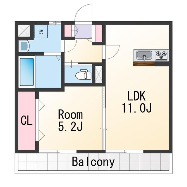 MAISON DE SOLEIL(1LDK/1階)の間取り写真