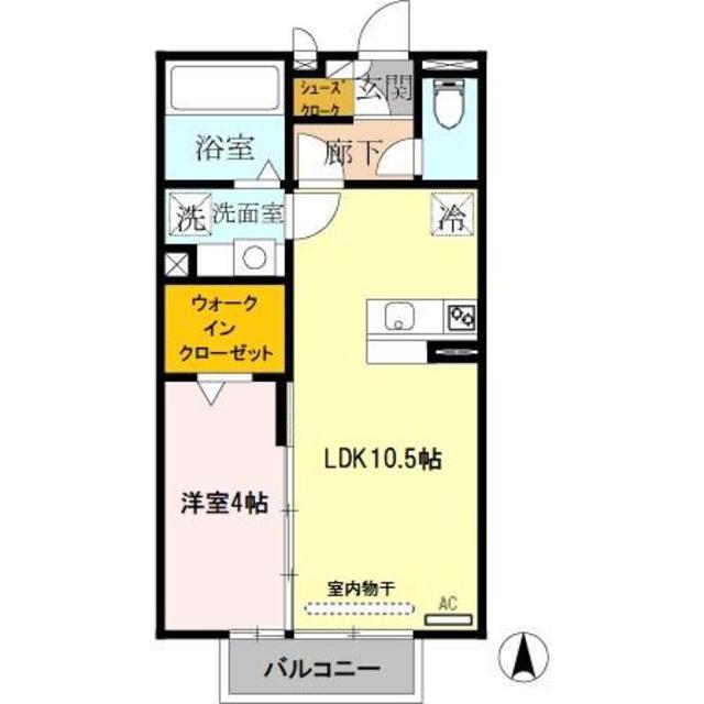 エスポワールA・T(1LDK/2階)の間取り写真