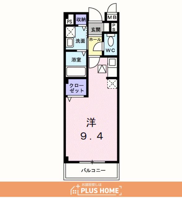 ベルラフィーネ(ワンルーム/1階)の間取り写真
