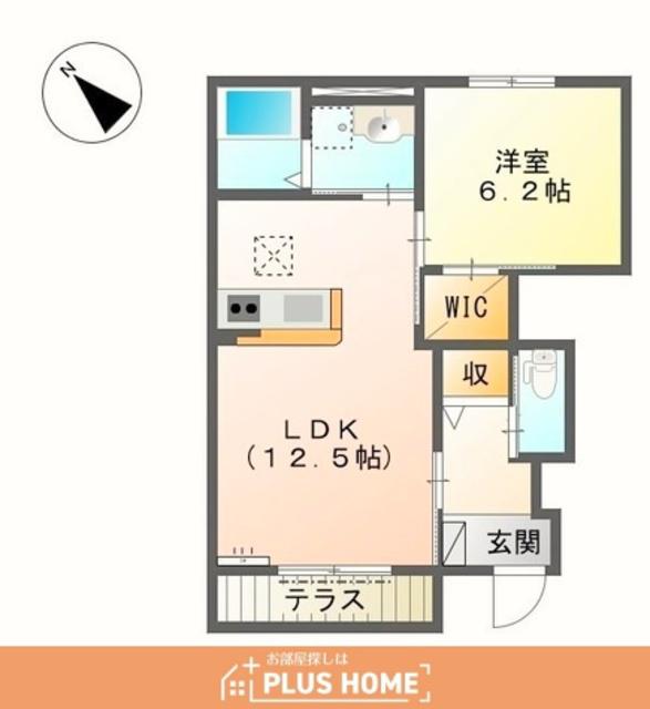 サン・モール松江(1LDK/1階)の間取り写真