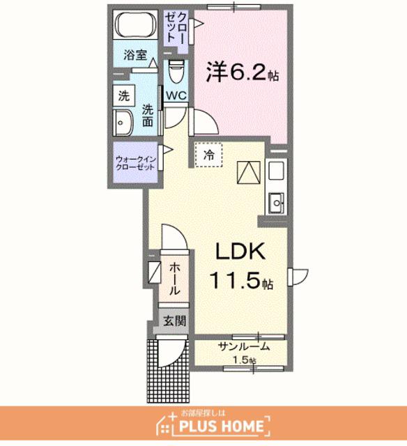 フロレゾンA(1LDK/1階)の間取り写真