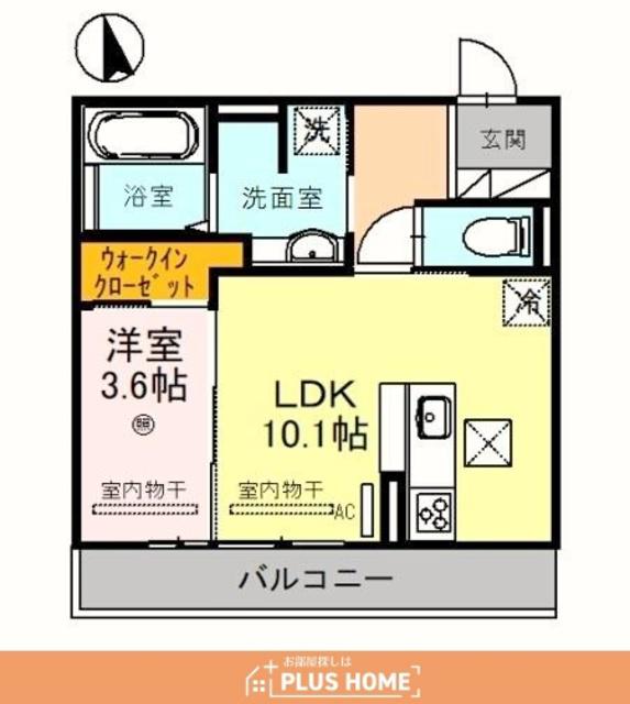 DーROOMN・KⅡ(1LDK/1階)の間取り写真