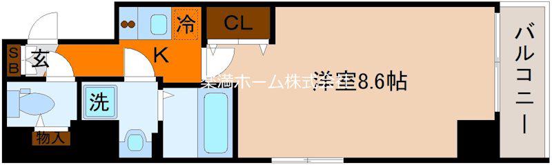 アドバンス京都デタンデュ(1K/6階)の間取り写真