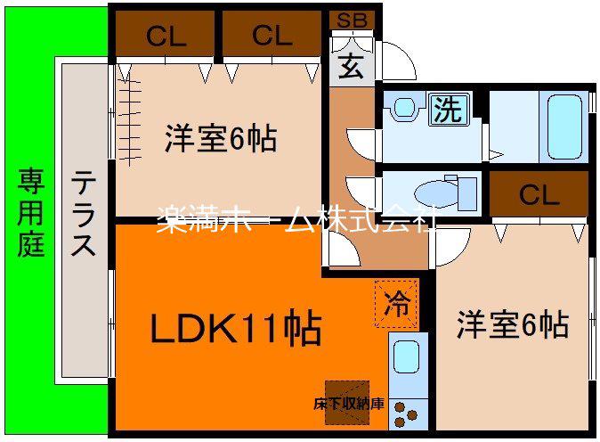 シャルマン(2LDK/1階)の間取り写真