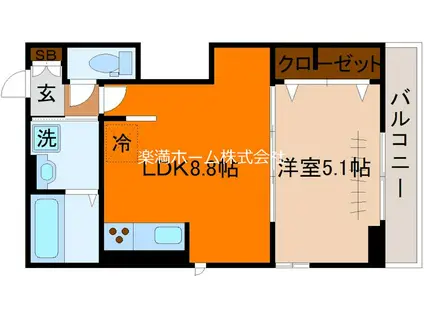 LUSOLE嵐山(1LDK/2階)の間取り写真